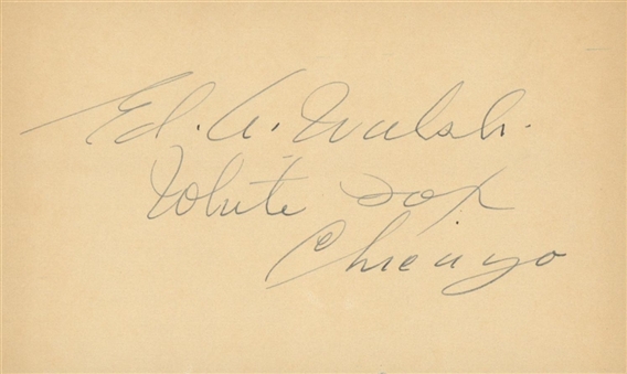 Ed Walsh Signed & "Chicago White Sox" Inscribed Index Card (Beckett)